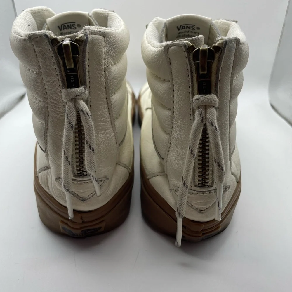 Vans off the wall cream hightop gum sneakers size men’s 9